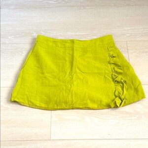 3/$10 DO+BE Lime Green Ruffled A-Line Mini Skirt